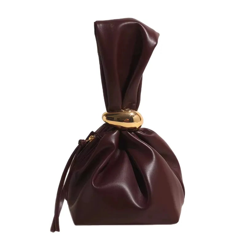 Bolsa de Mão Plissada Ema Chocolate