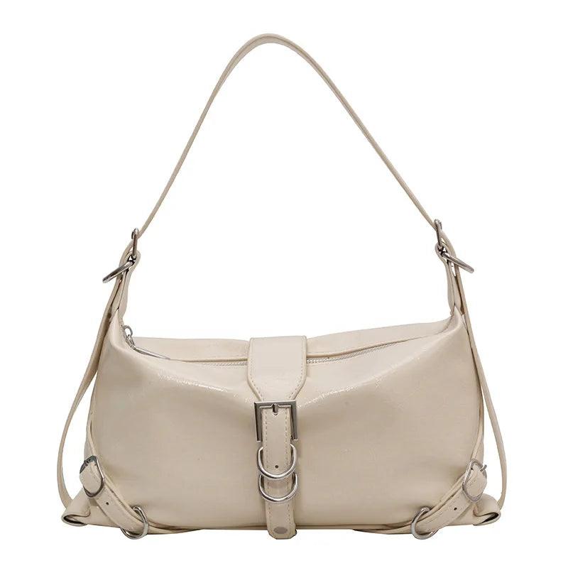 Bolsa Baguete de Couro Elisa Branco