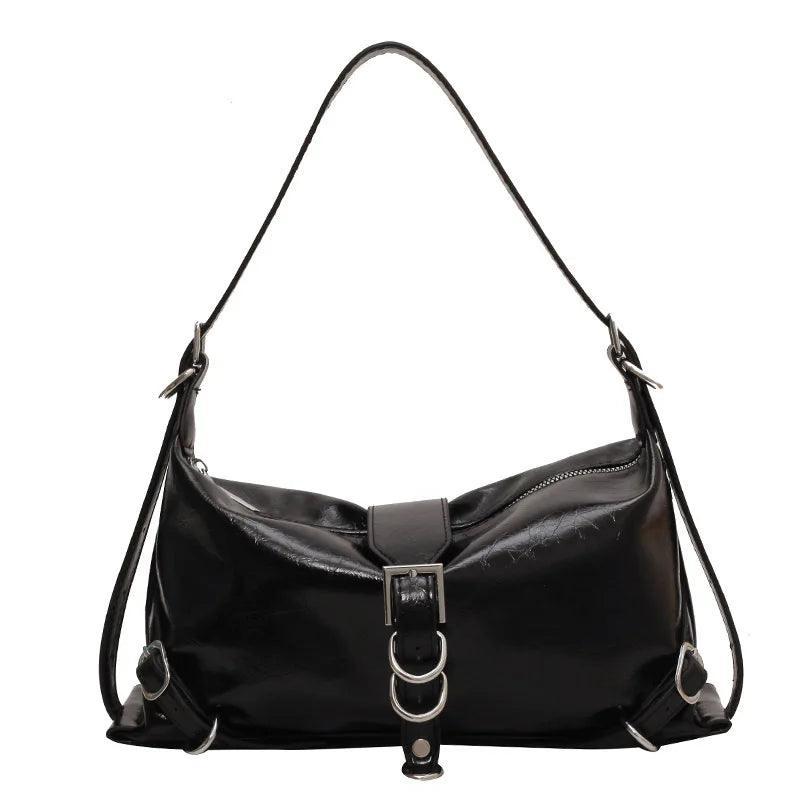 Bolsa Baguete de Couro Elisa Preto