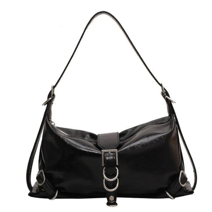 Bolsa Baguete de Couro Elisa Preto