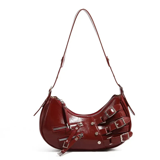 Bolsa Baguete de Couro Vermelho Stella