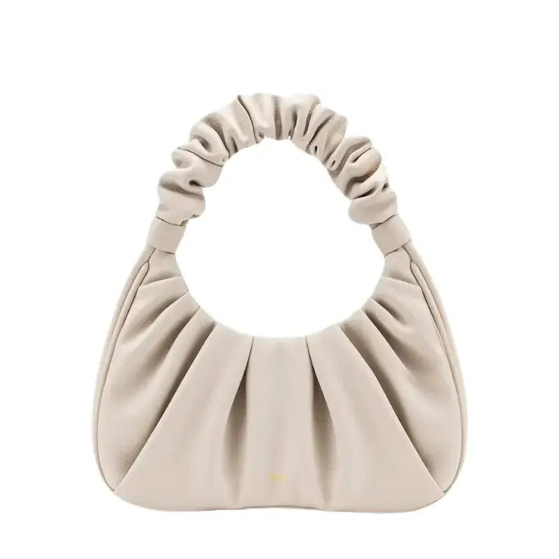 Bolsa Hobo Plissada Nila Branca