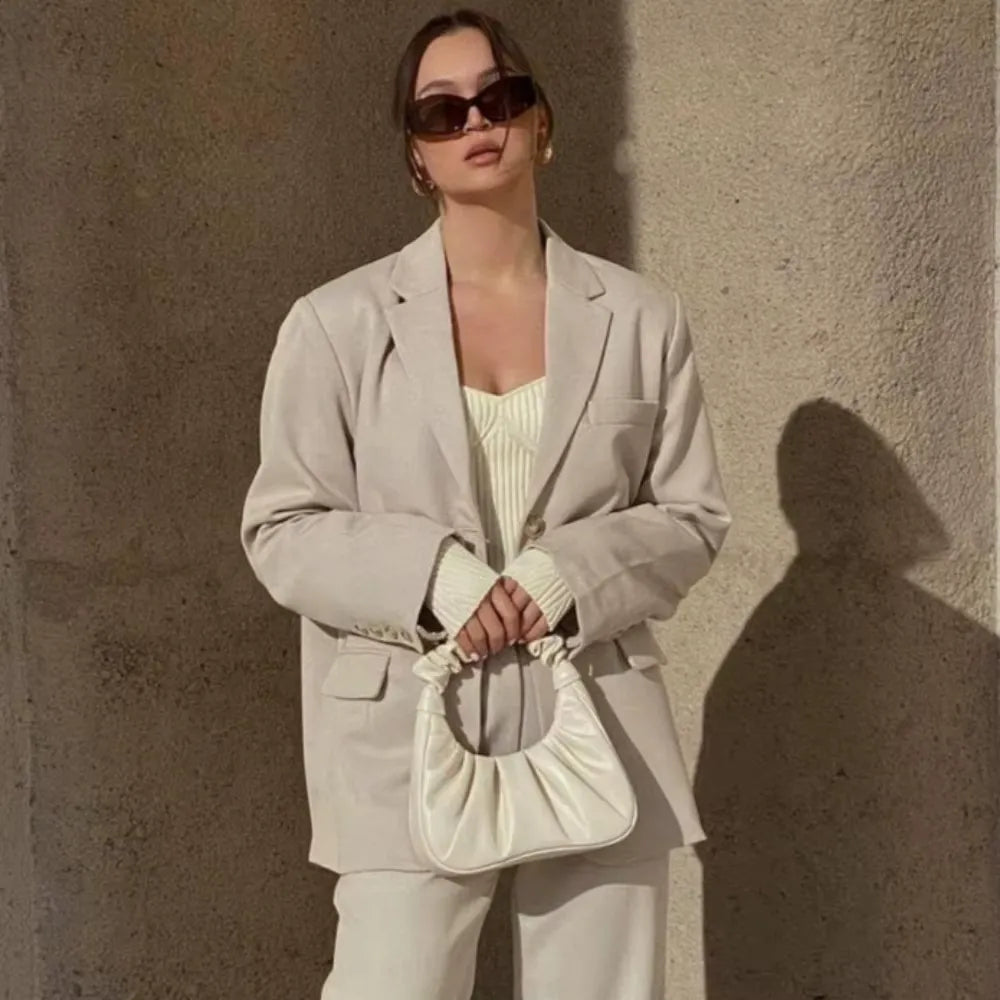 Bolsa Hobo Plissada Nila Branca