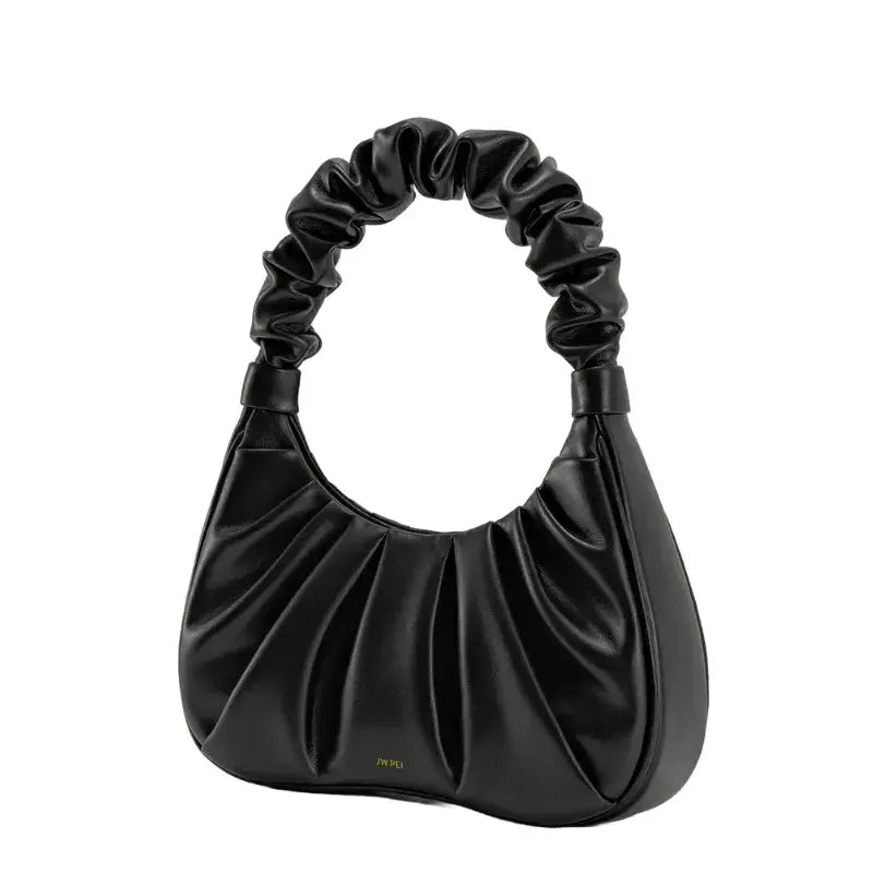 Bolsa Hobo Plissada Nila Preta