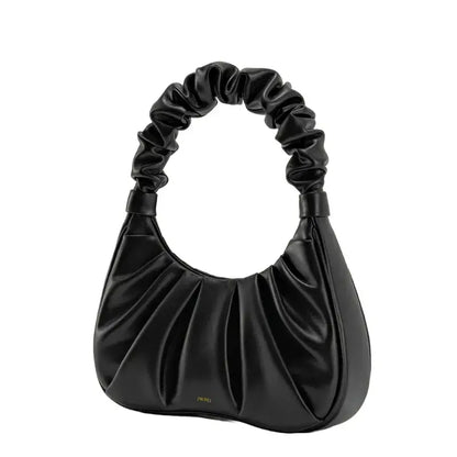 Bolsa Hobo Plissada Nila Preta