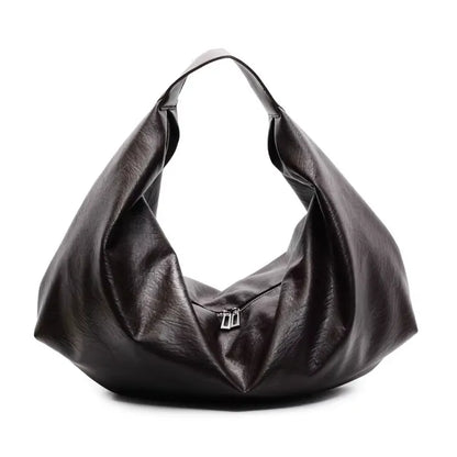 Bolsa Hobo de Couro Catto Cafe