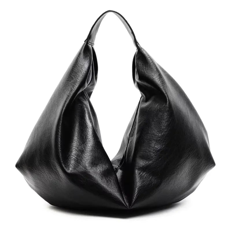 Bolsa Hobo de Couro Catto Preto