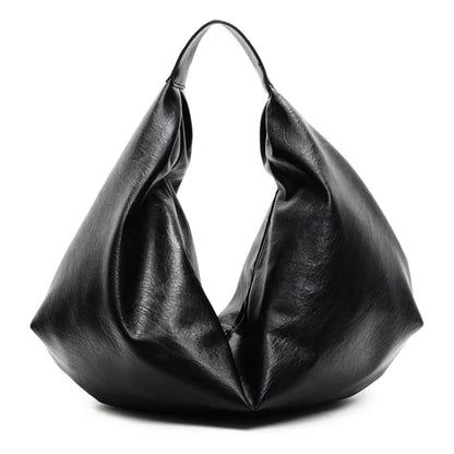 Bolsa Hobo de Couro Catto Preto