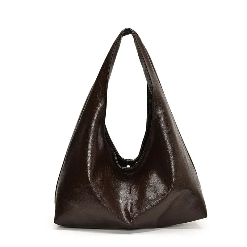 Bolsa Hobo de Couro Graça Café