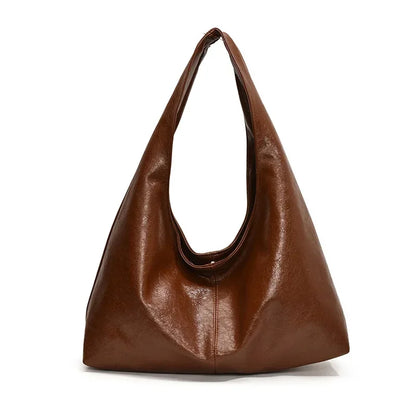 Bolsa Hobo de Couro Graça Marrom