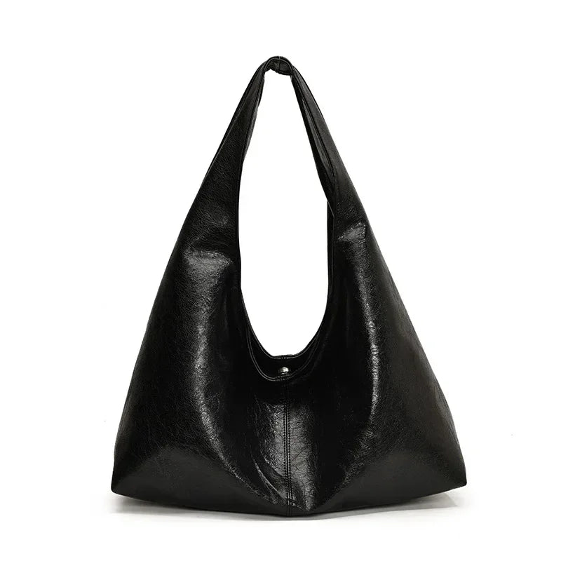 Bolsa Hobo de Couro Graça Preto