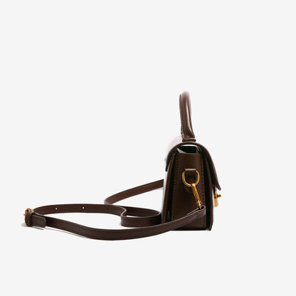 Bolsa Satchel de Couro Fern Chocolate