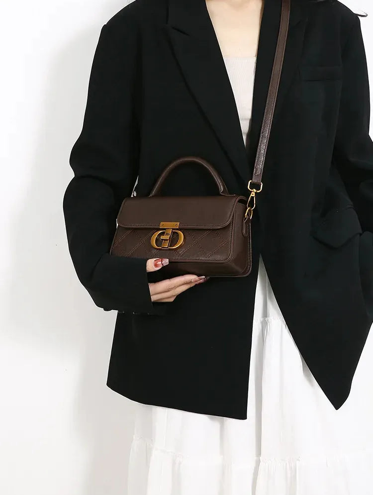 Bolsa Satchel de Couro Fern Chocolate