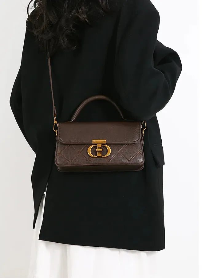 Bolsa Satchel de Couro Fern Chocolate