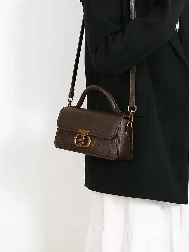 Bolsa Satchel de Couro Fern Chocolate