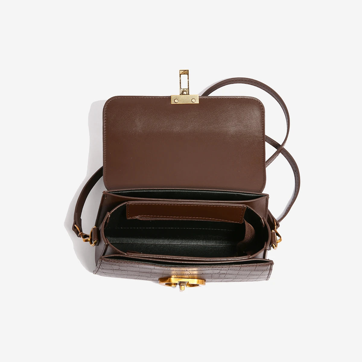 Bolsa Satchel de Couro Fern Chocolate