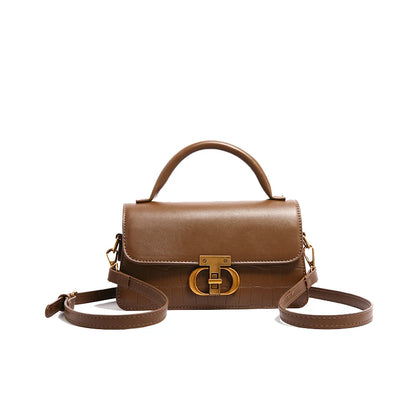 Bolsa Satchel de Couro Fern Marrom
