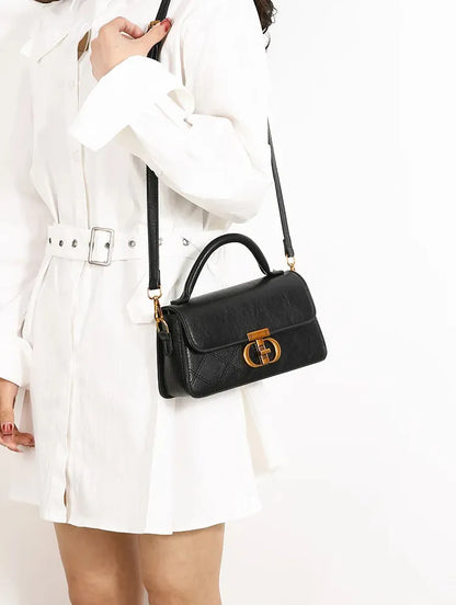Bolsa Satchel de Couro Fern Preto