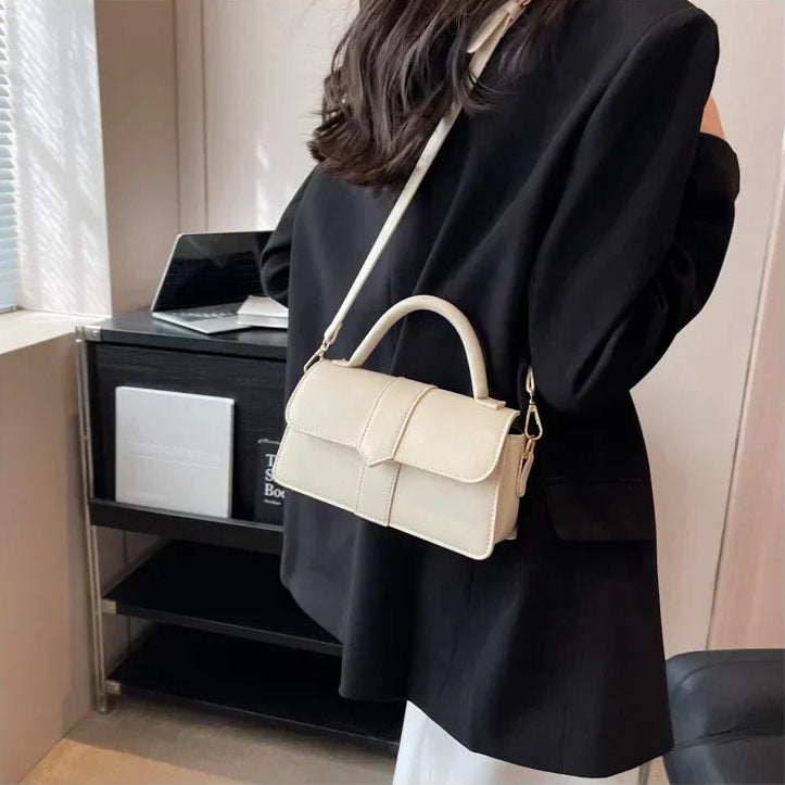 Bolsa Satchel de Couro Monroe Bege