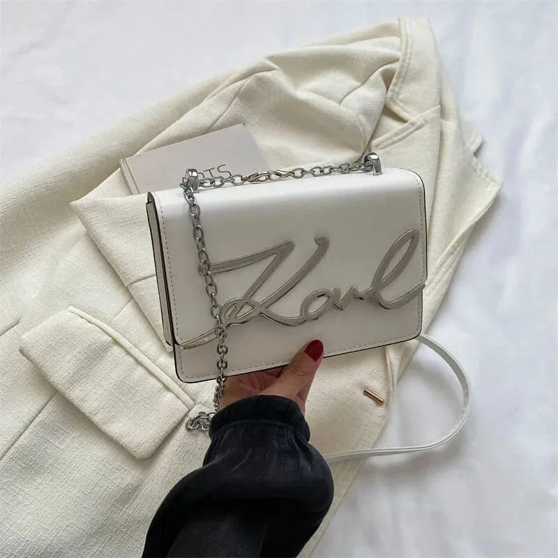 Bolsa tiracolo feminina karl branca modelo