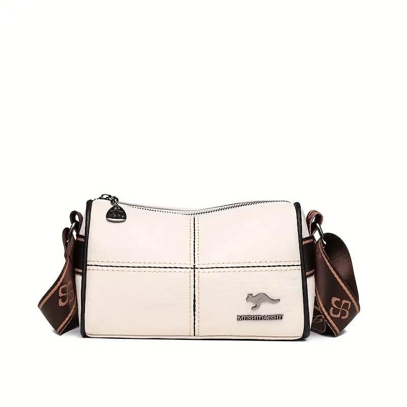 Bolsa Tiracolo de Couro Mush Branco