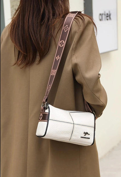 Bolsa Tiracolo de Couro Mush Branco