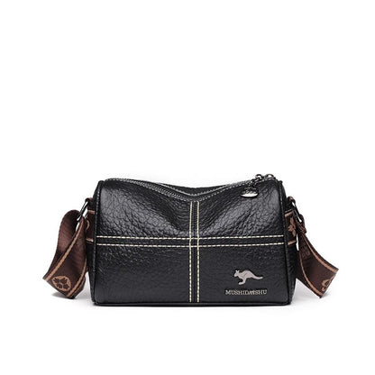 Bolsa Tiracolo de Couro Mush Preto
