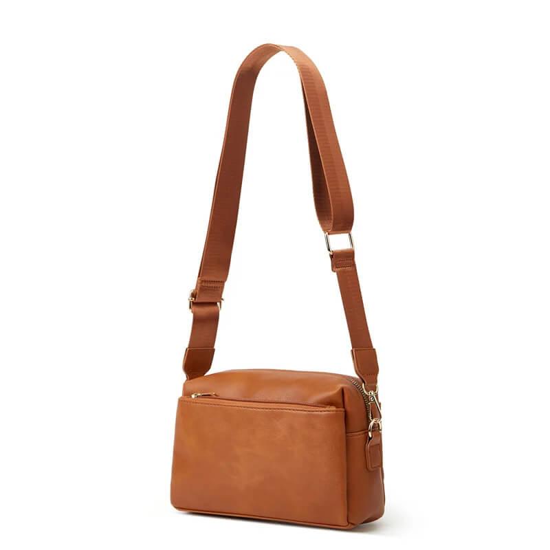 Bolsa Tiracolo de Couro Sarah Marrom