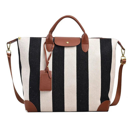 Bolsa Tote Listrada Prestige Marrom