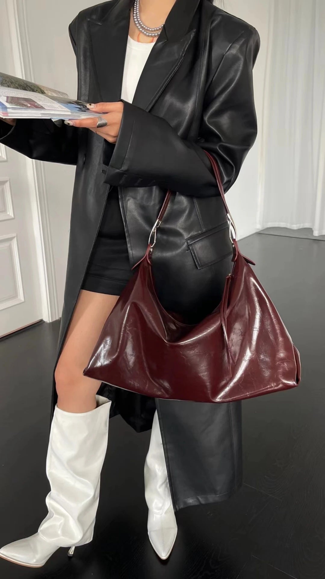 Bolsa Tote Vintage Morgana Vinho