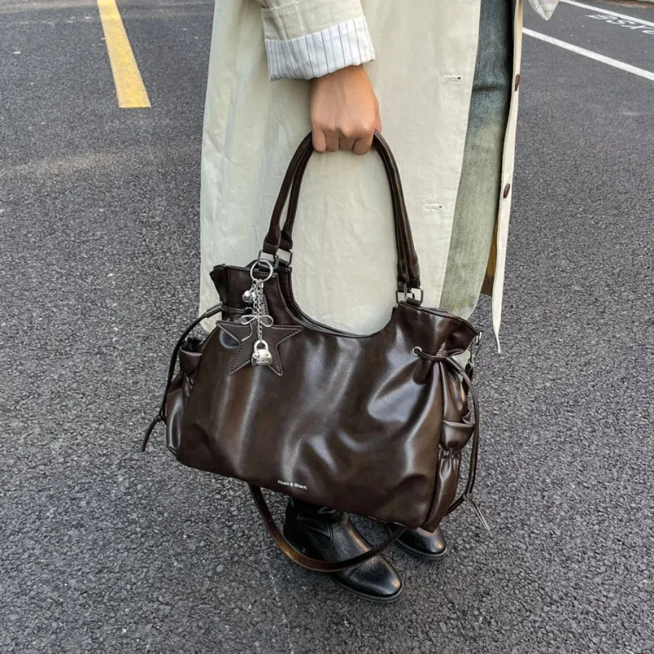 Bolsa Tote de Couro Serenata Café