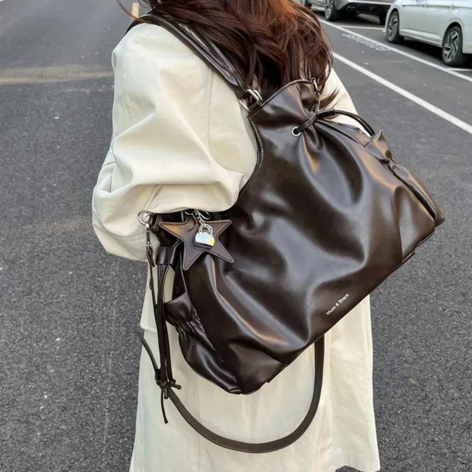 Bolsa Tote de Couro Serenata Café