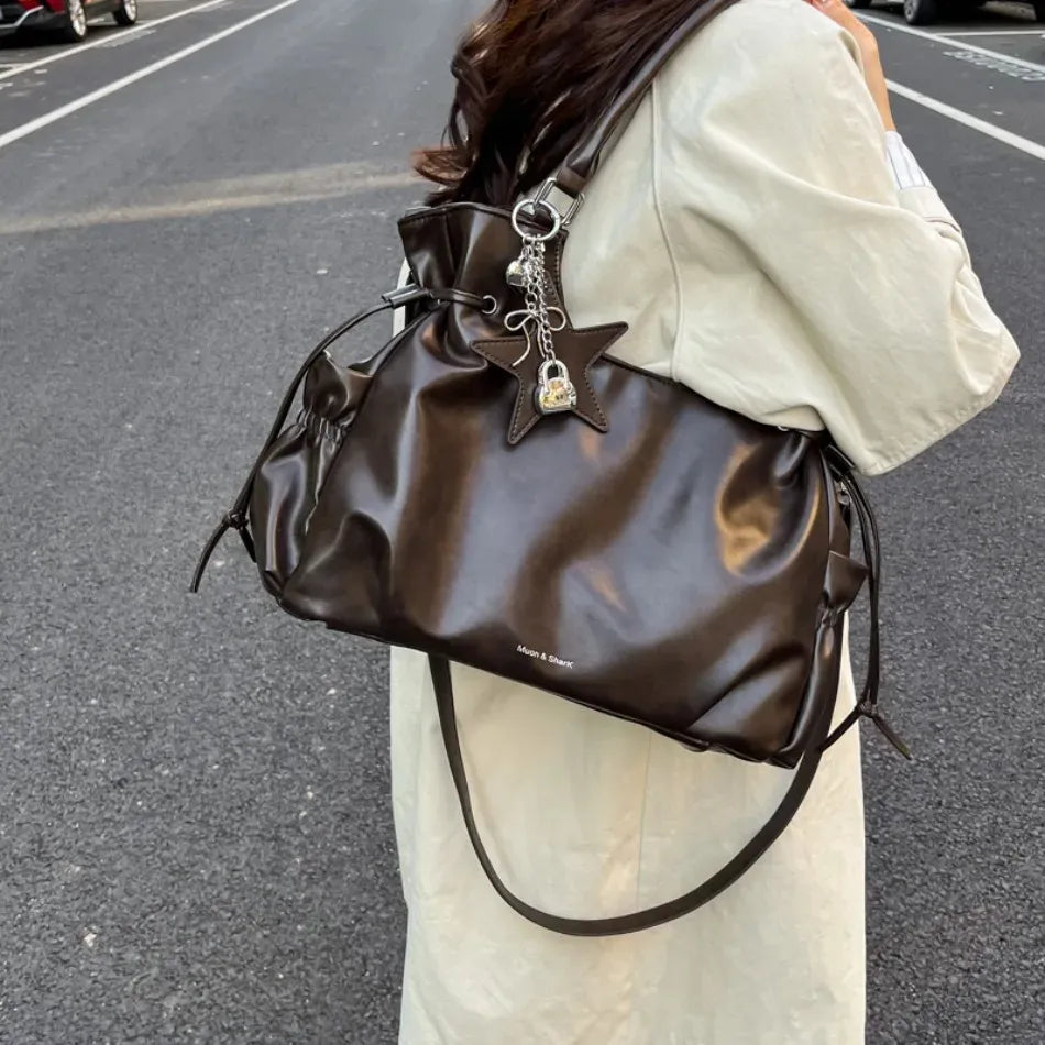 Bolsa Tote de Couro Serenata Café