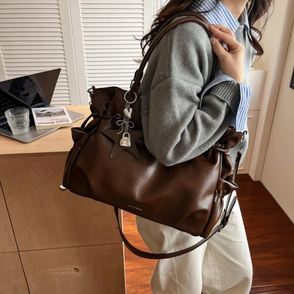 Bolsa Tote de Couro Serenata Marrom