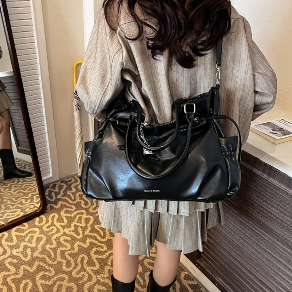 Bolsa Tote de Couro Serenata Preto