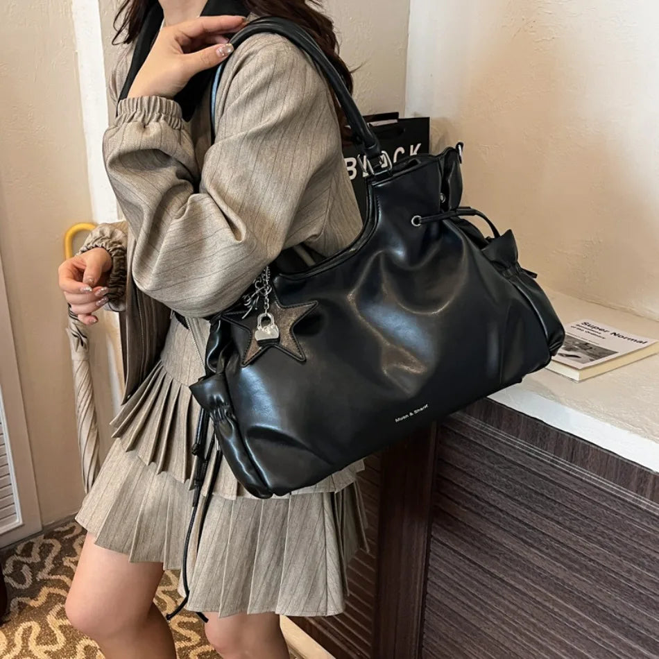 Bolsa Tote de Couro Serenata Preto