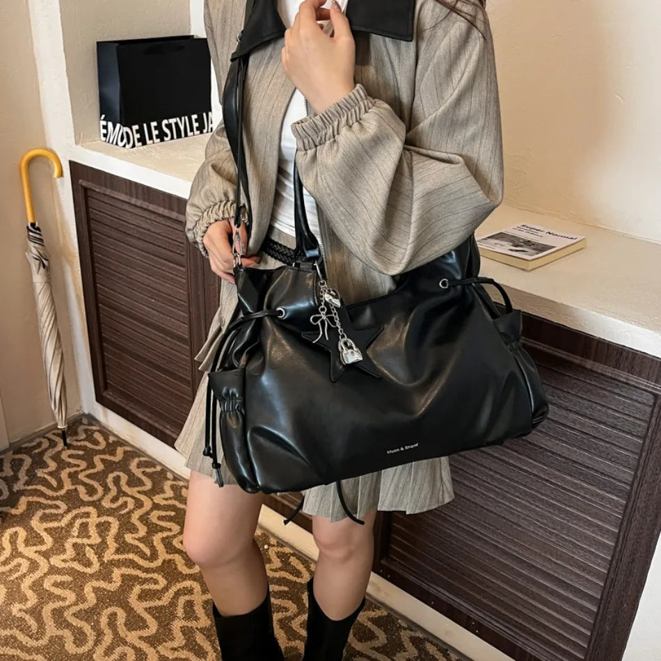 Bolsa Tote de Couro Serenata Preto