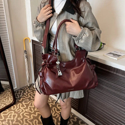Bolsa Tote de Couro Serenata Vinho
