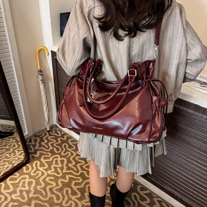 Bolsa Tote de Couro Serenata Vinho