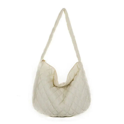 Bolsa de Ombro feminina Acolchoada branca