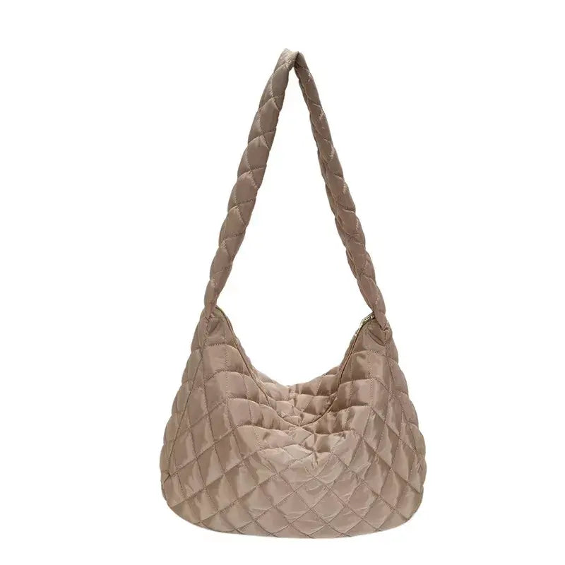 Bolsa de Ombro feminina Acolchoada marrom