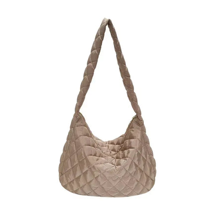 Bolsa de Ombro feminina Acolchoada marrom