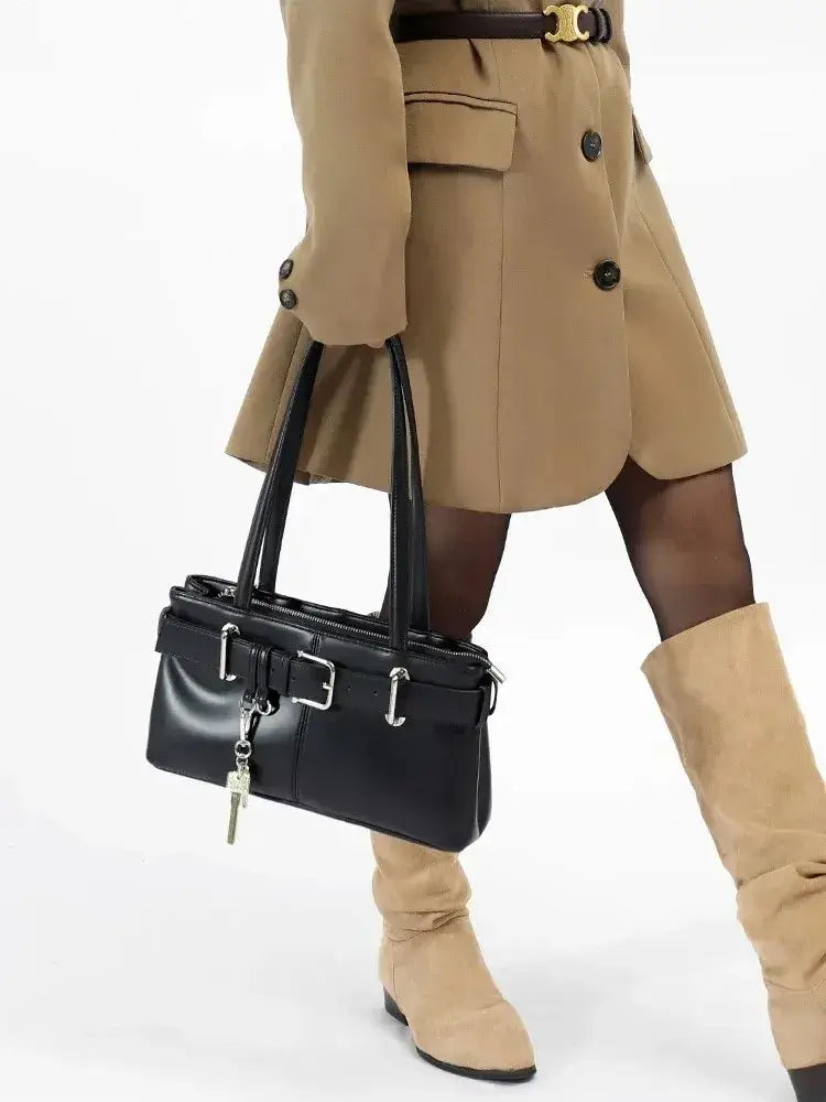 Bolsa de Ombro Retro Brooklyn Preto