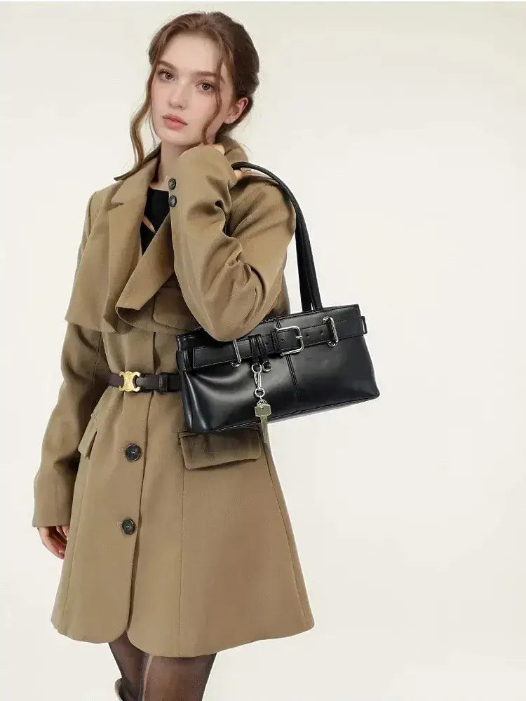 Bolsa de Ombro Retro Brooklyn Preto