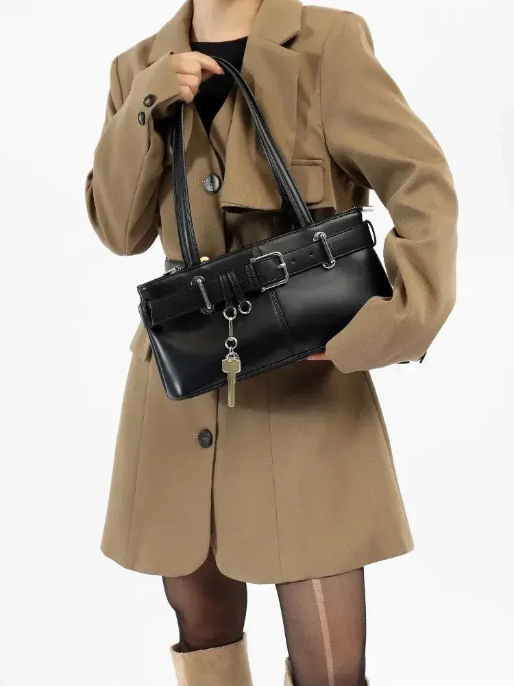 Bolsa de Ombro Retro Brooklyn Preto