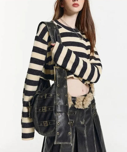 Bolsa de Ombro Vintage Cassandra Preto