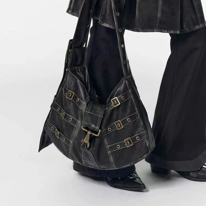 Bolsa de Ombro Vintage Cassandra Preto