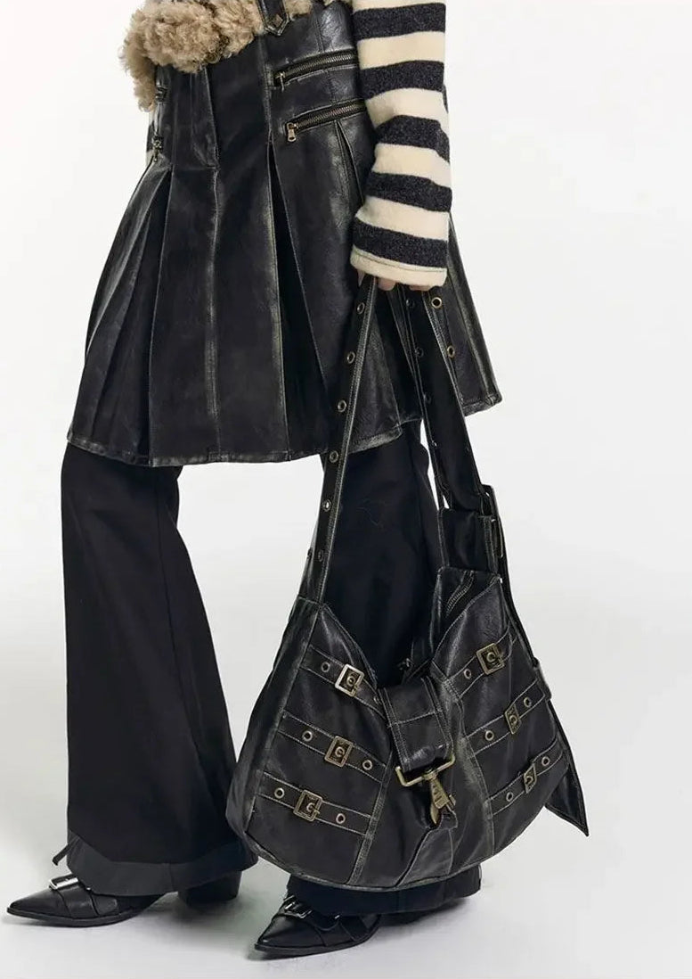 Bolsa de Ombro Vintage Cassandra Preto