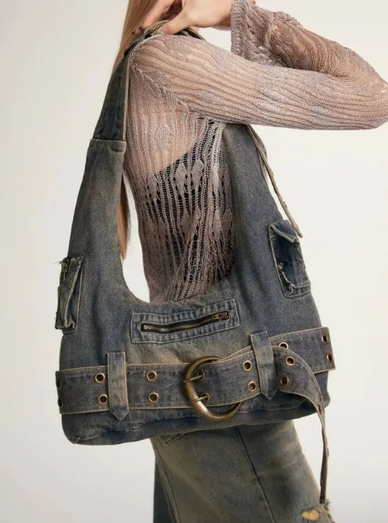 Bolsa de Ombro Vintage Jeans Khari