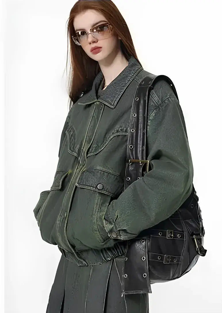 Bolsa de Ombro Vintage Preto Cassandra